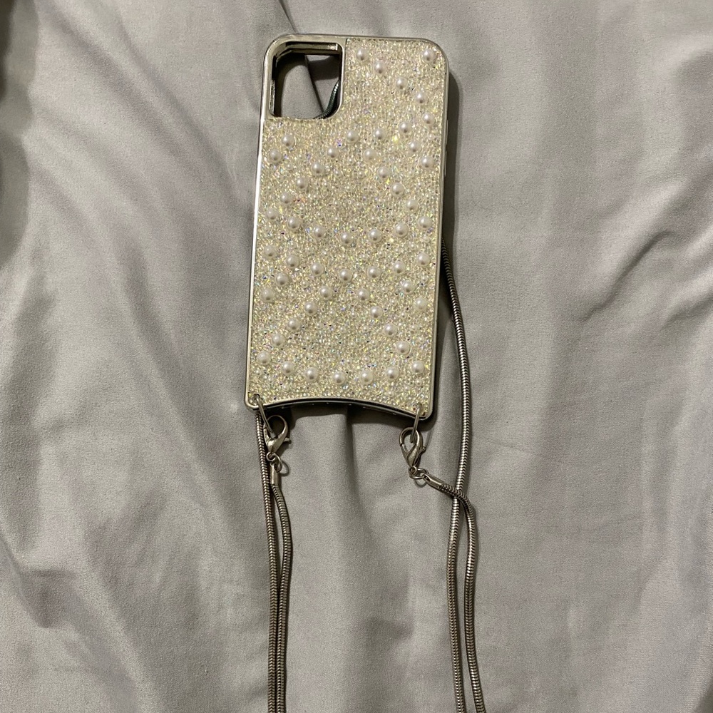 Bling Apple 11 cell phone holder with shoulder strap